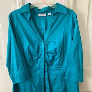Ladies Emerald Green 3/4 length sleeve Shirt